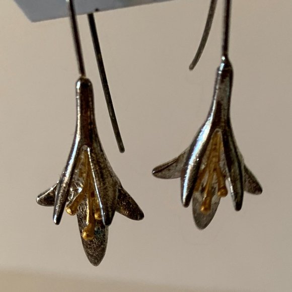 Handmade 925 Sterling Silver Earrings Flowers by 'The Artful Gallery' - Picture 2 of 12